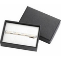 2 Tone Silver Striped Metal Tie Bar